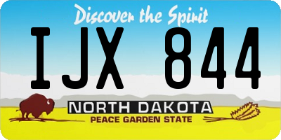 ND license plate IJX844