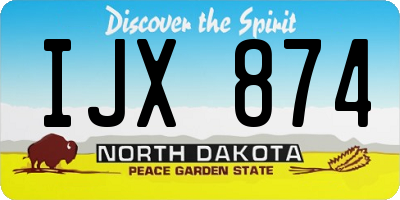 ND license plate IJX874