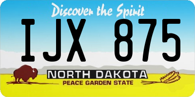 ND license plate IJX875