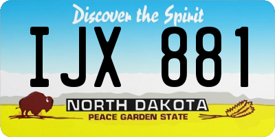 ND license plate IJX881