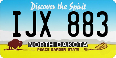 ND license plate IJX883