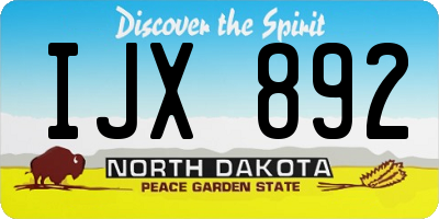ND license plate IJX892