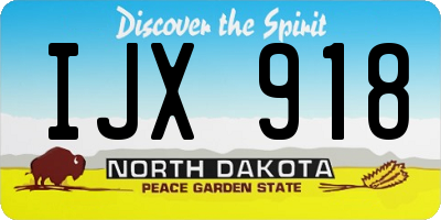 ND license plate IJX918