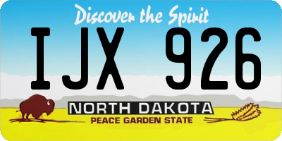 ND license plate IJX926