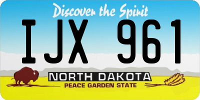 ND license plate IJX961