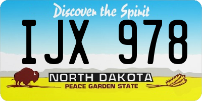 ND license plate IJX978