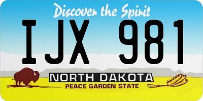 ND license plate IJX981