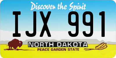 ND license plate IJX991