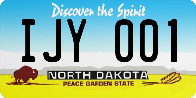 ND license plate IJY001