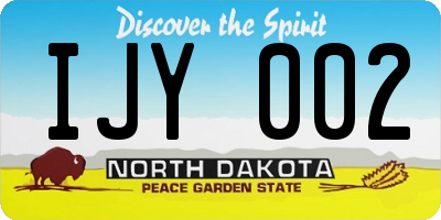 ND license plate IJY002