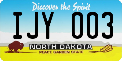 ND license plate IJY003