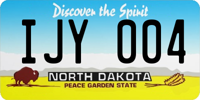 ND license plate IJY004