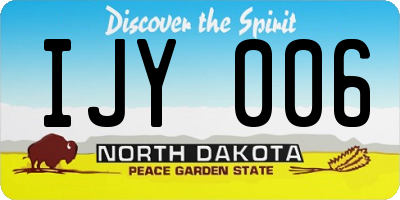ND license plate IJY006