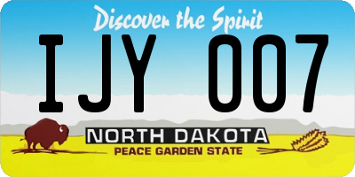 ND license plate IJY007