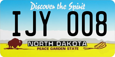 ND license plate IJY008