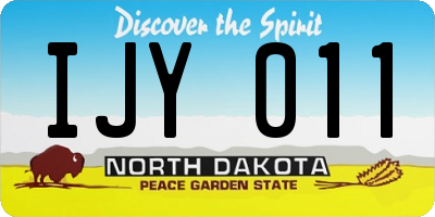 ND license plate IJY011