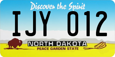 ND license plate IJY012