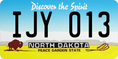 ND license plate IJY013