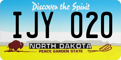 ND license plate IJY020