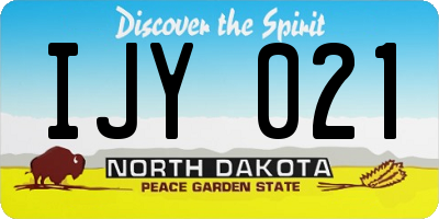 ND license plate IJY021