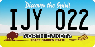 ND license plate IJY022