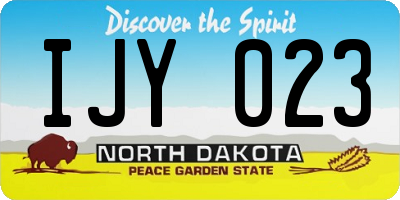 ND license plate IJY023