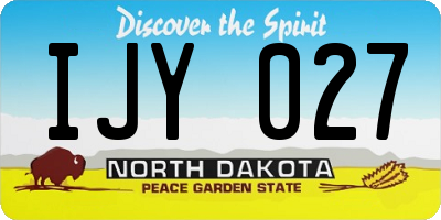 ND license plate IJY027