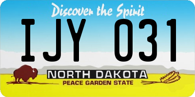 ND license plate IJY031