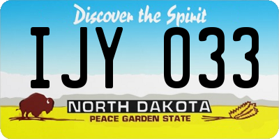 ND license plate IJY033