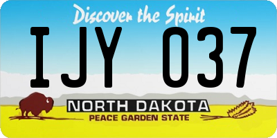 ND license plate IJY037