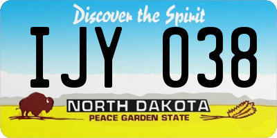 ND license plate IJY038
