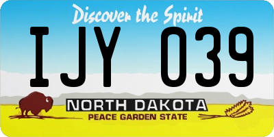 ND license plate IJY039
