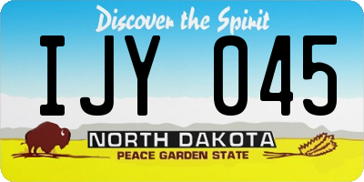 ND license plate IJY045