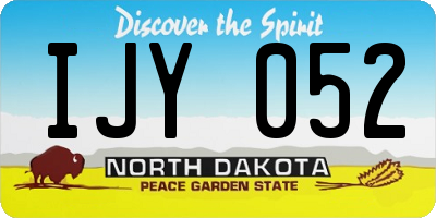 ND license plate IJY052