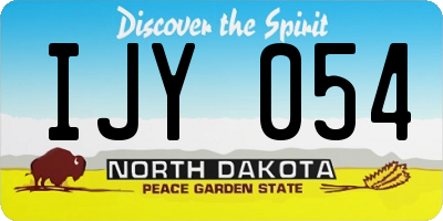 ND license plate IJY054