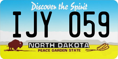 ND license plate IJY059