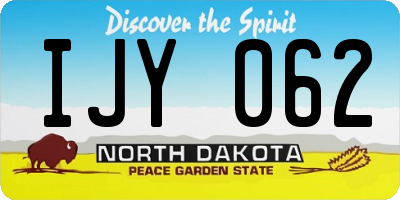 ND license plate IJY062