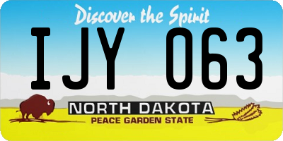 ND license plate IJY063