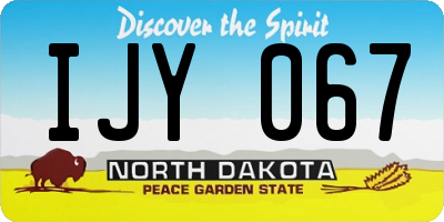ND license plate IJY067