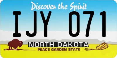 ND license plate IJY071
