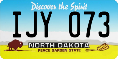 ND license plate IJY073