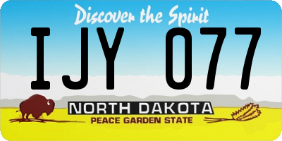 ND license plate IJY077
