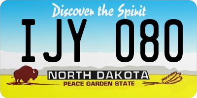 ND license plate IJY080
