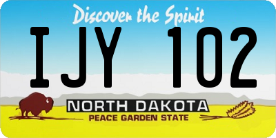 ND license plate IJY102
