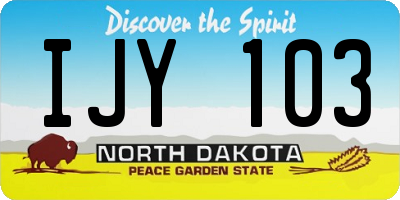 ND license plate IJY103