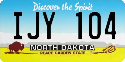 ND license plate IJY104