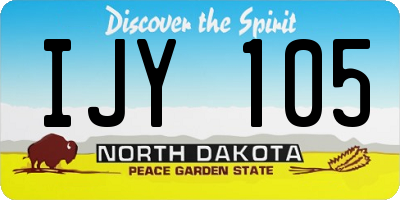 ND license plate IJY105
