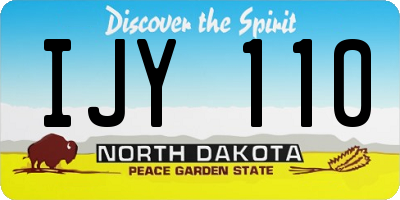 ND license plate IJY110