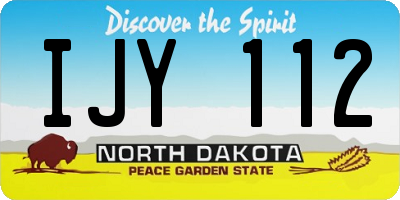 ND license plate IJY112