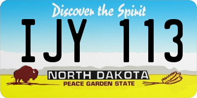 ND license plate IJY113